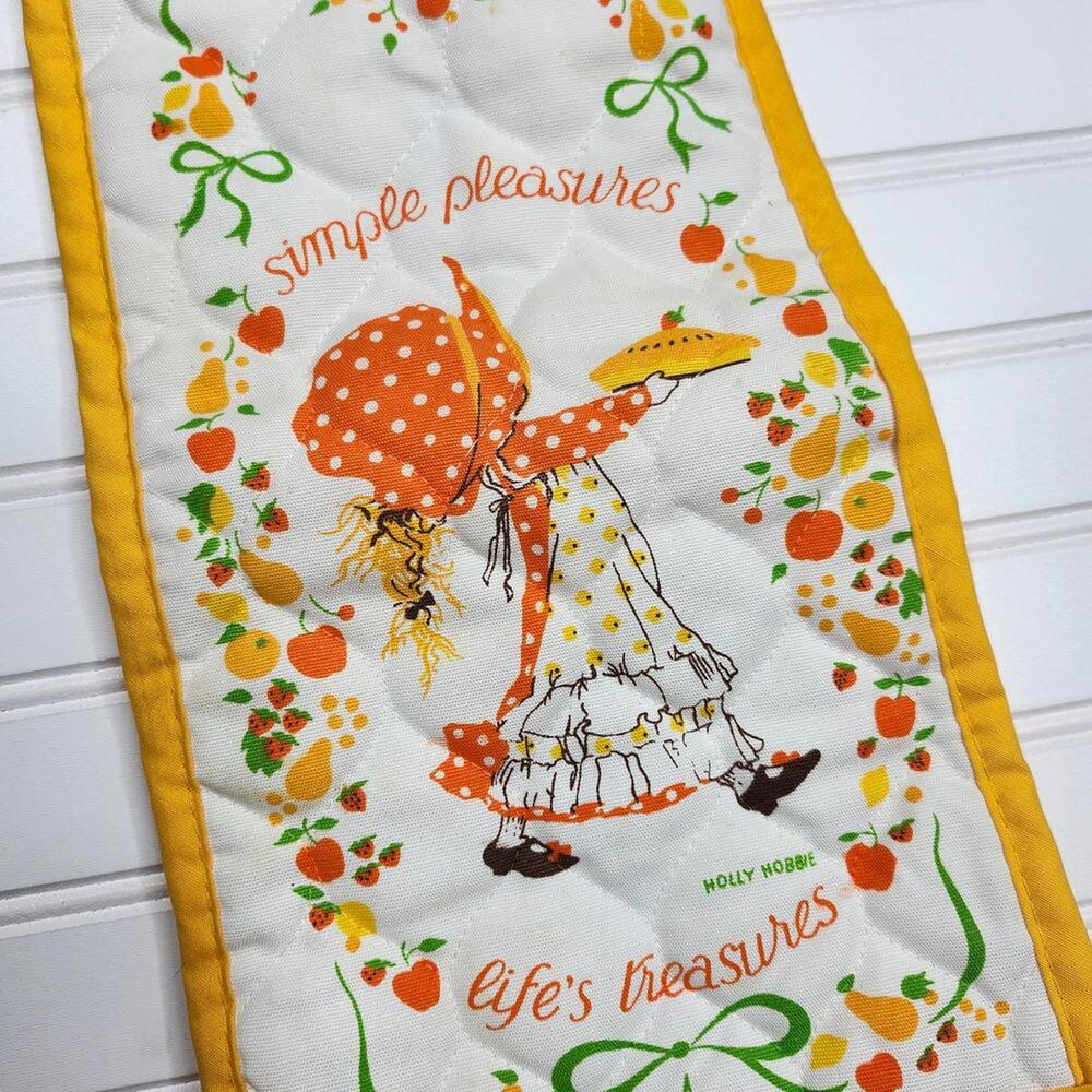 Vintage Holly Hobbie Oven Mitt Pot Holder Yellow Simple Pleasures Kitchen - Picture 3 of 6
